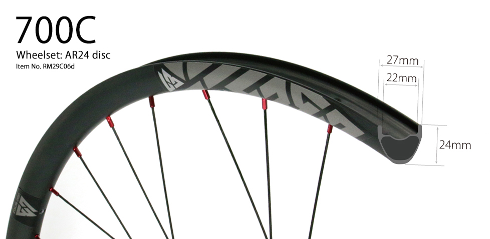 27mm wide gravel carbon wheels